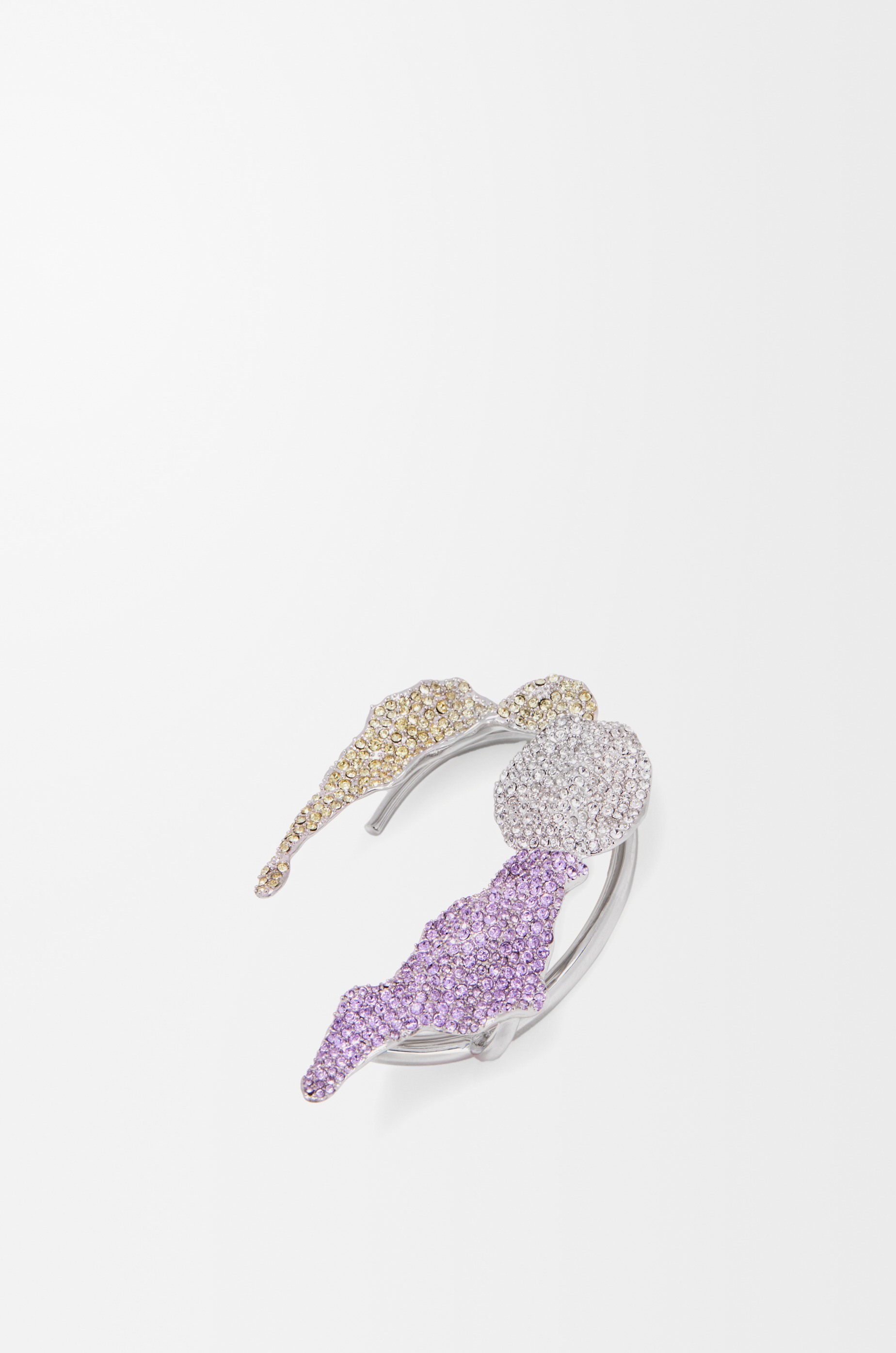 Glitter Fragment ear cuff in sterling silver and crystals - 3