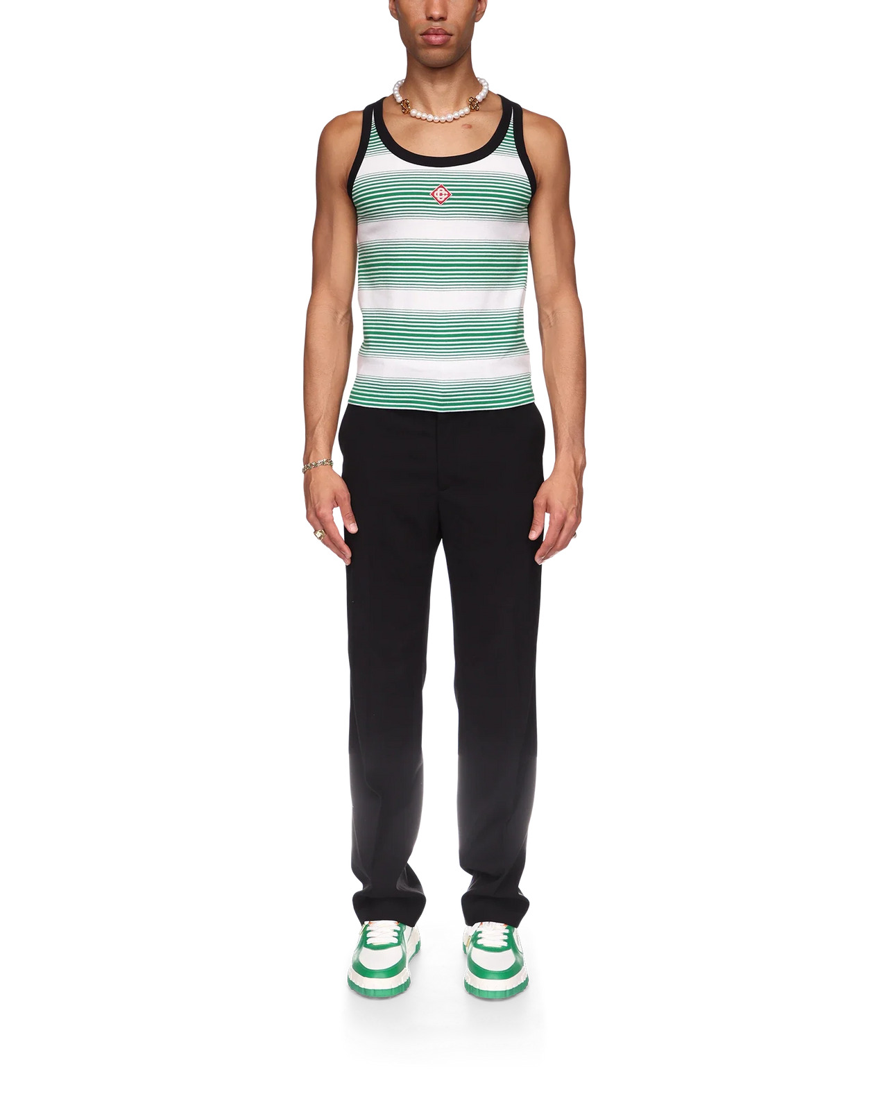 Gradient Stripe Ringer Tank Top - 2