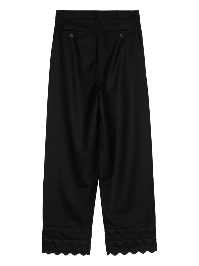 BODE scallop-detailing wool trousers outlook