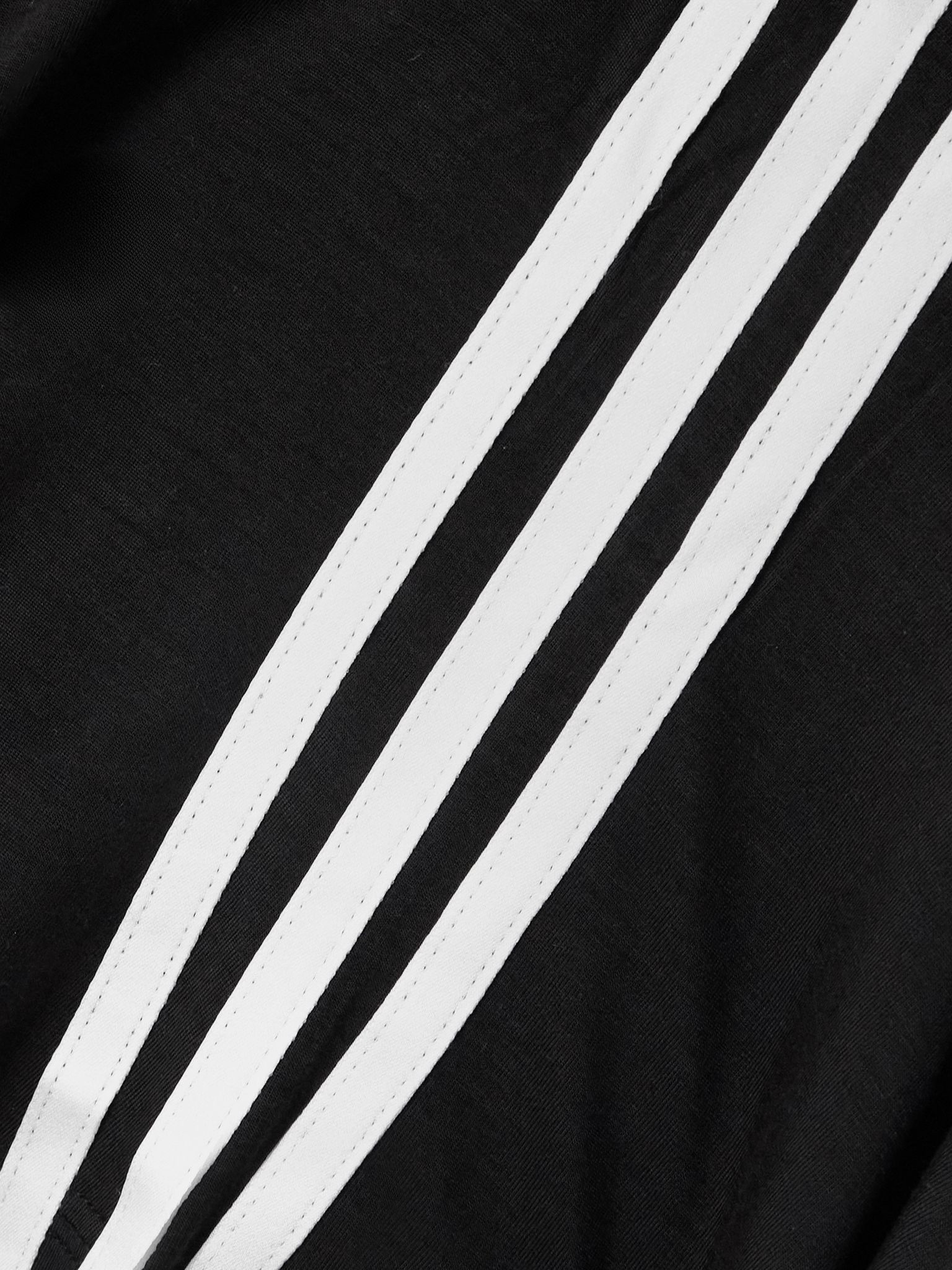 +Y-3 Tie-detailed striped Lyocell-blend jersey T-shirt Black - 4