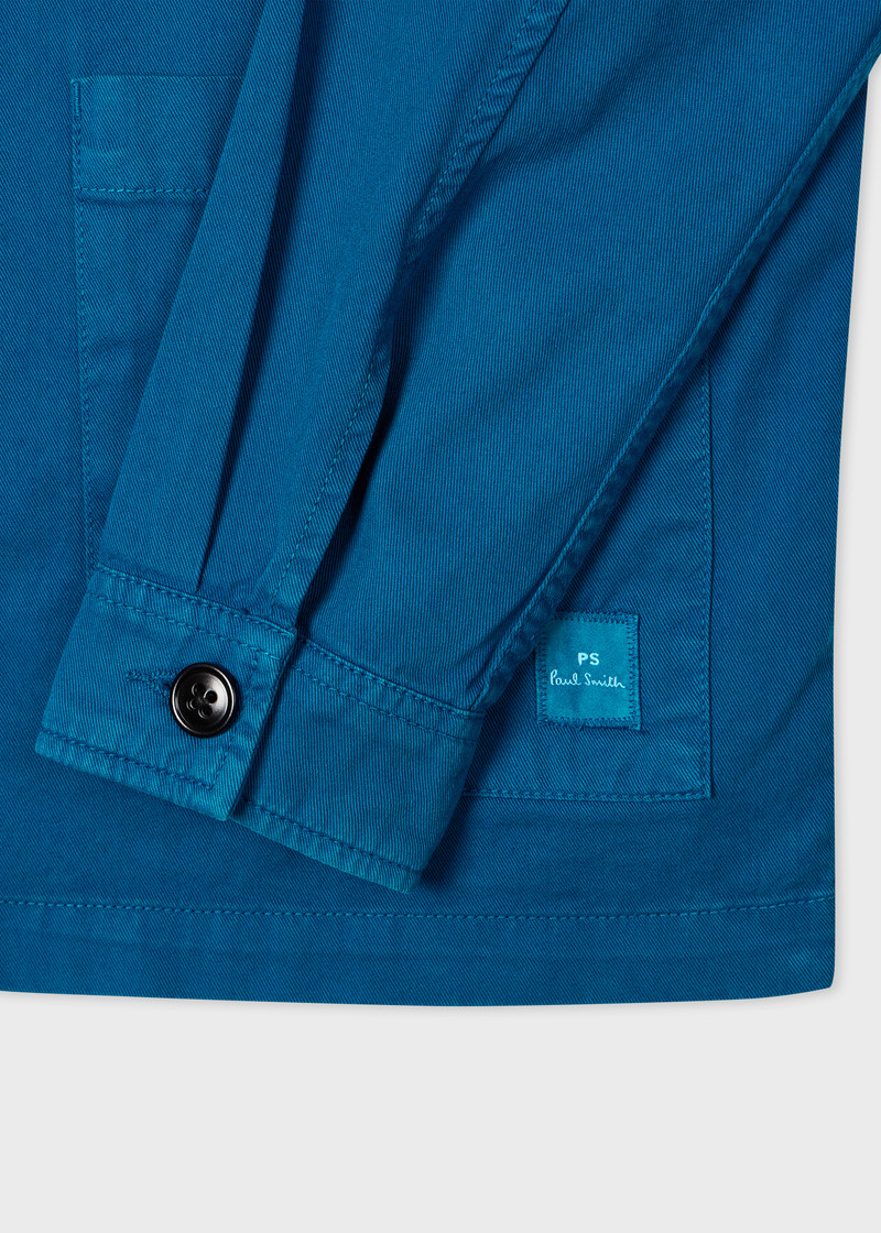 Paul Smith Ocean Blue Cotton-Twill 'Stitch Stripe' Work Jacket outlook