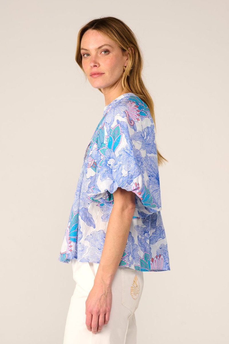 Blouse Flores - Blue Padang 5