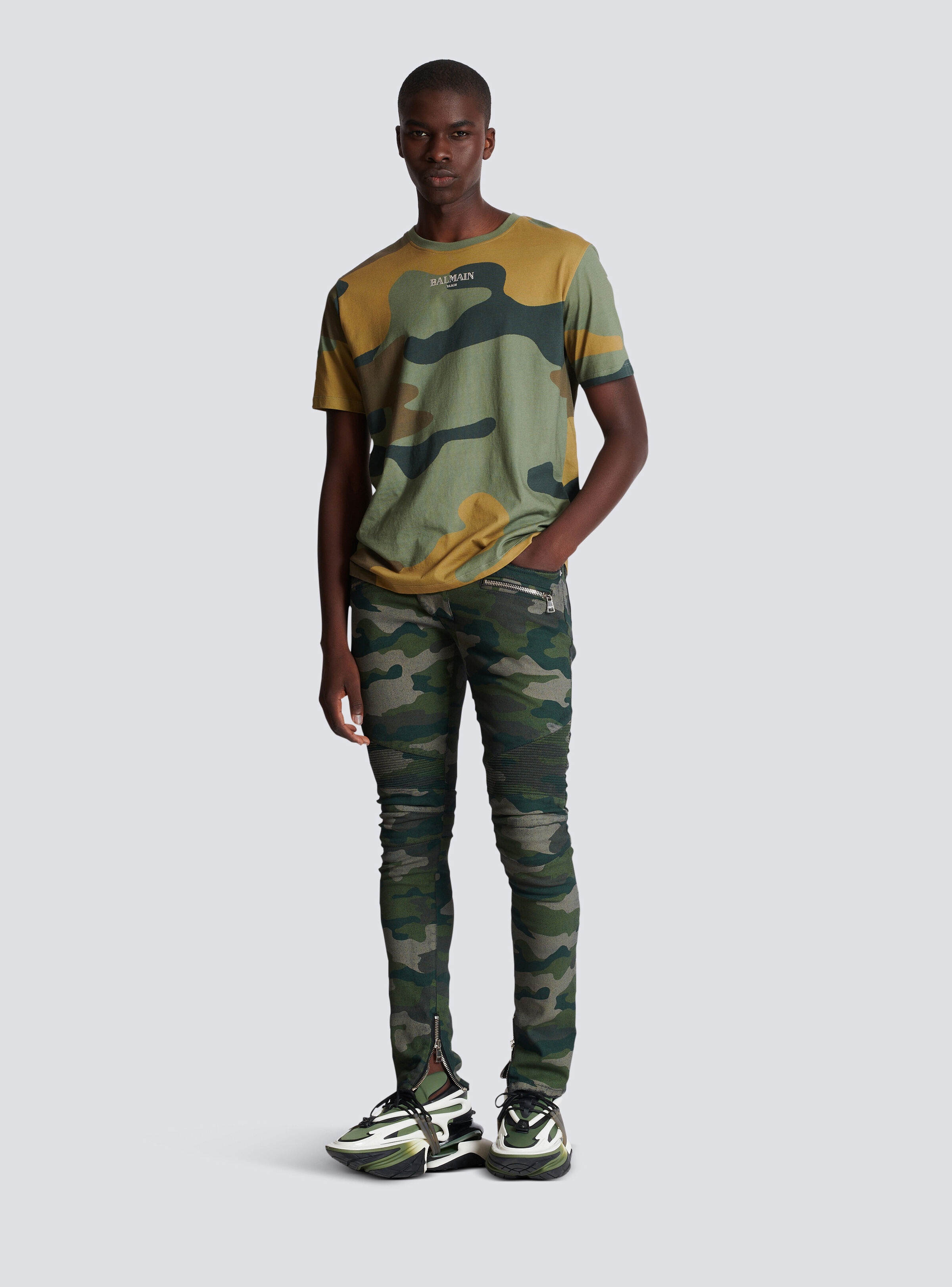 Slim-fit jeans in Camouflage denim with ribbed details - 2