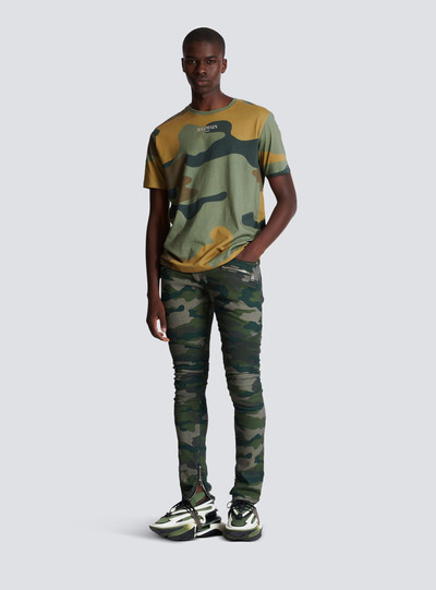Balmain Slim-fit jeans in Camouflage denim with ribbed details outlook