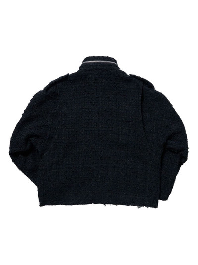 doublet raw-cut tweed military jacket outlook