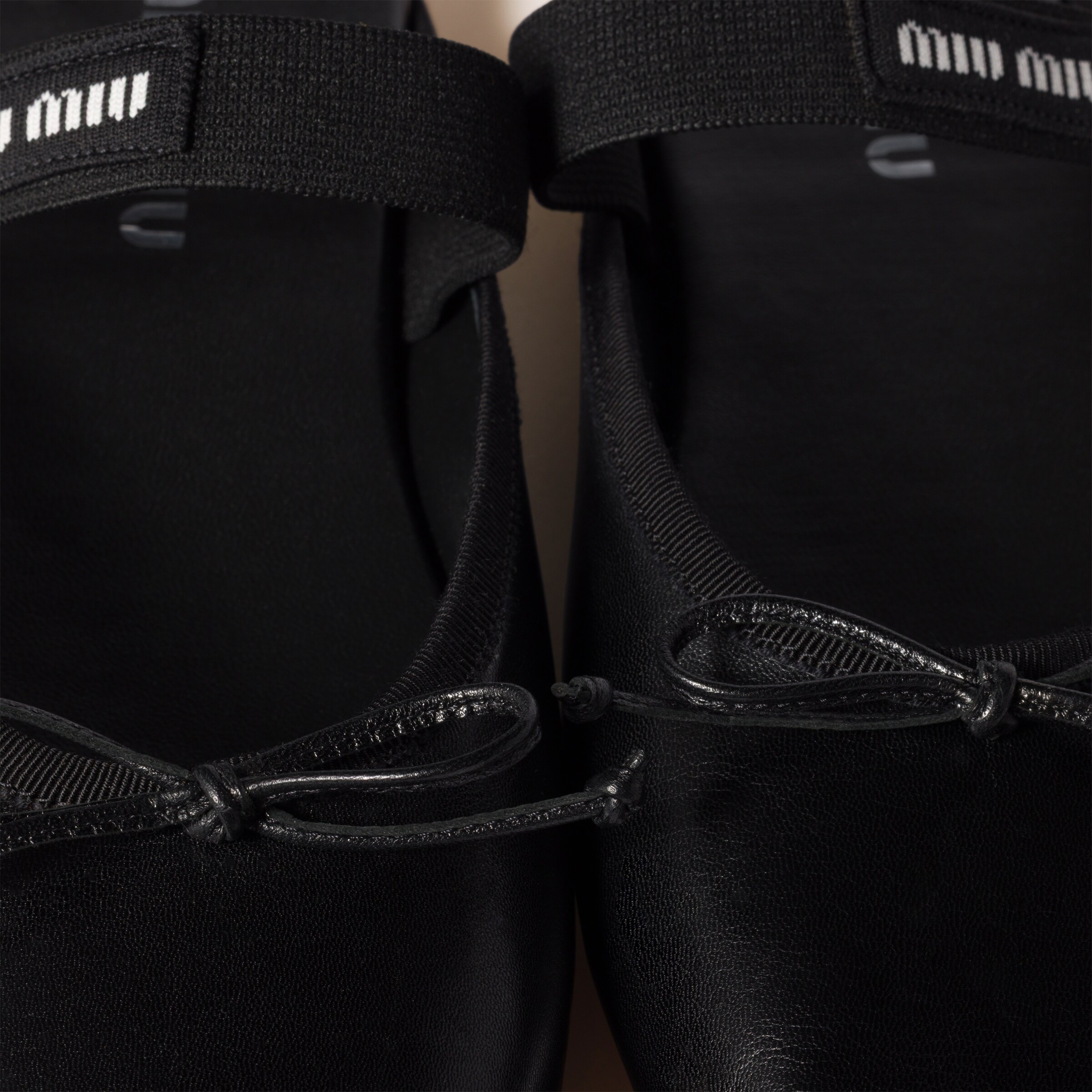 Leather ballerina mules - 4