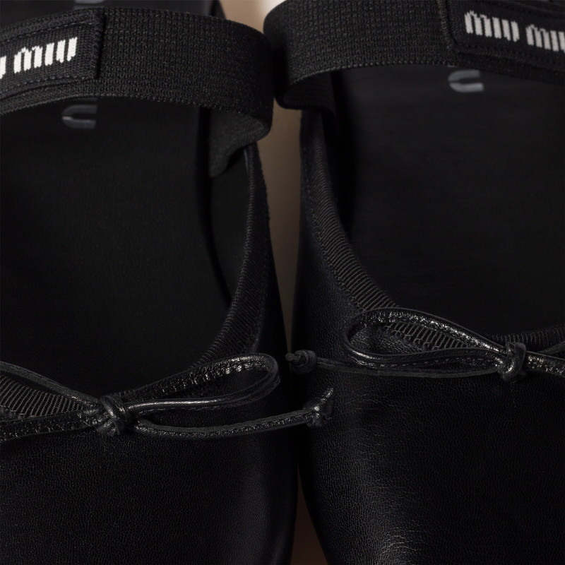 Leather ballerina mules 4