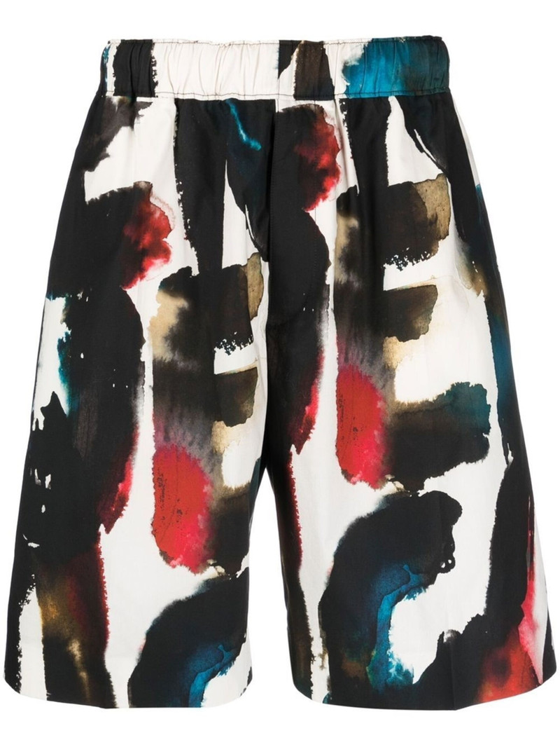 logo-print straight-leg shorts - 1