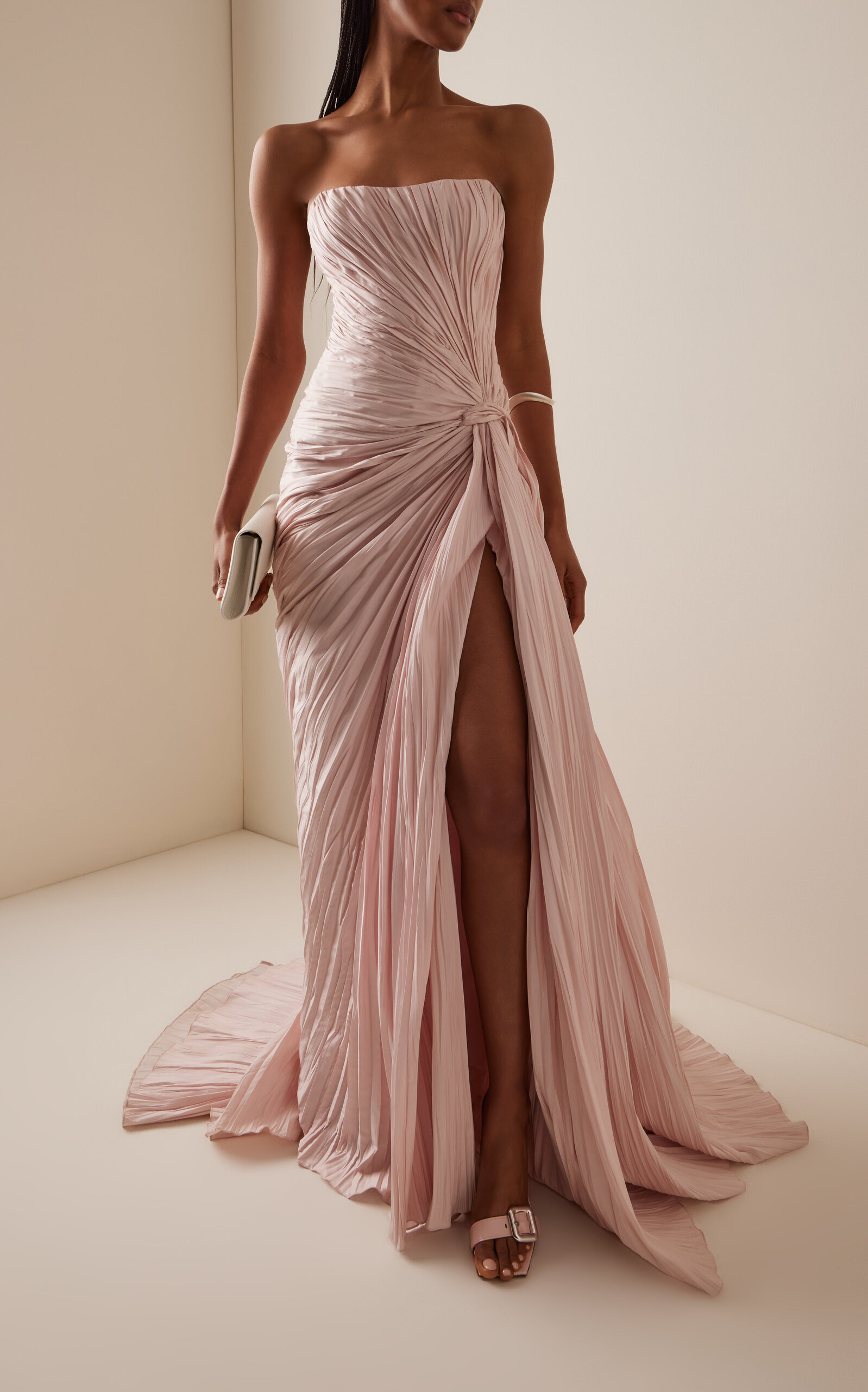 Hand-Pleated Silk Gown pink - 2