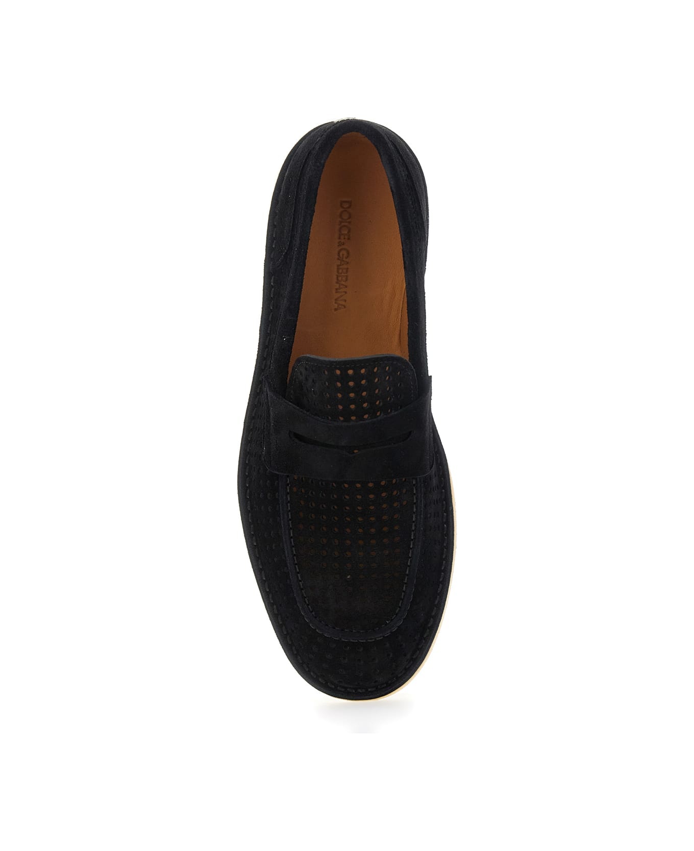 'florio' Black Loafers With Logo Detail On The Rear And Penny Slot In Suede Woman - 4