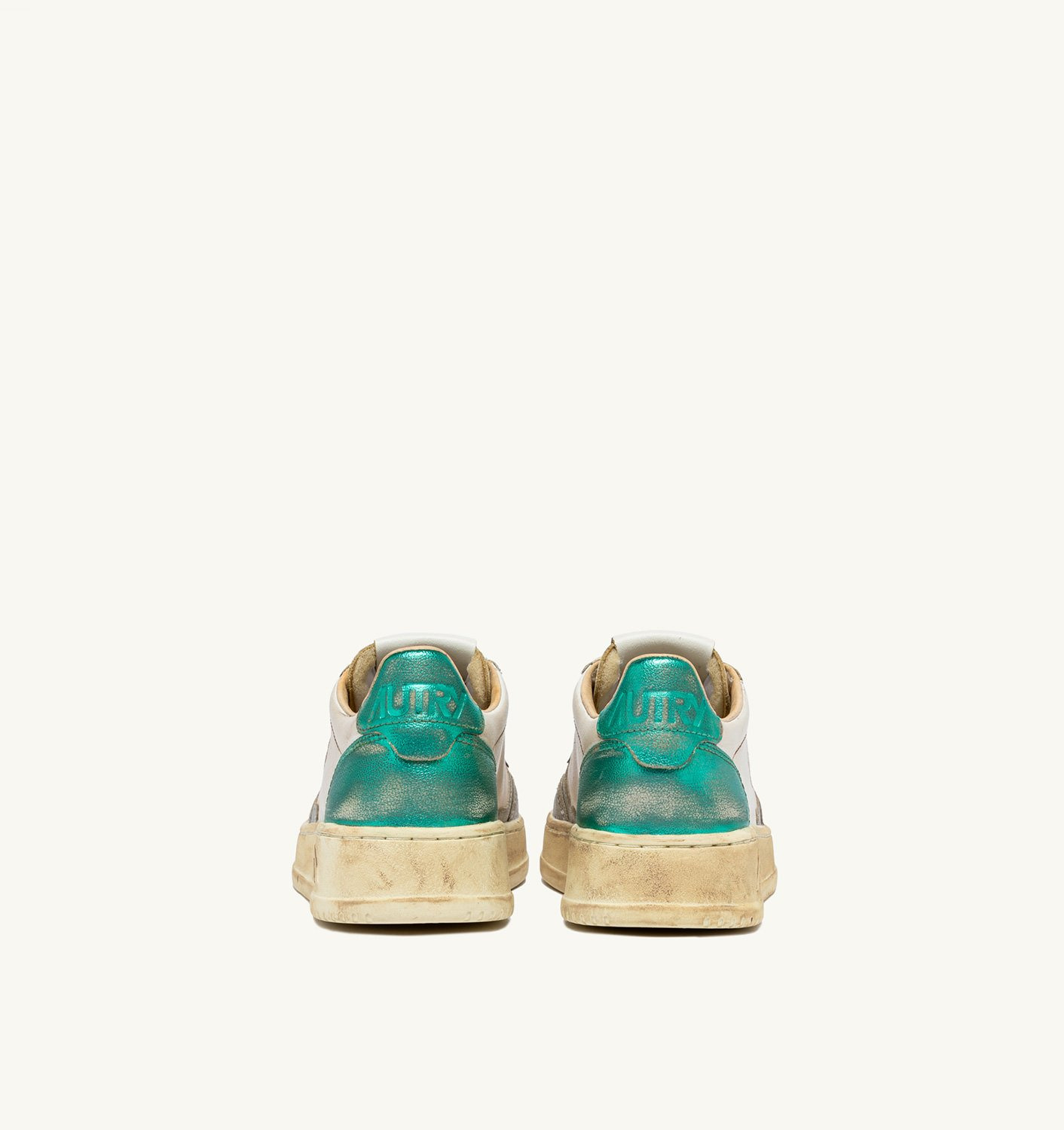 MEDALIST LOW SUPER VINTAGE SNEAKERS IN SILVER AND AQUA BRUSHED LEATHER - 3