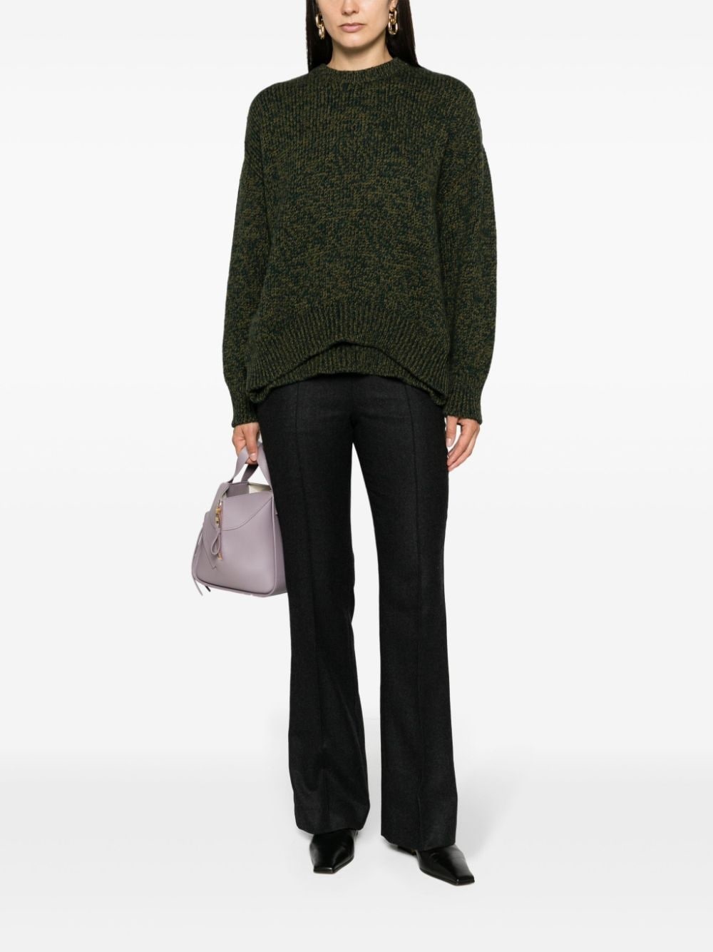 multi-panel design wool-blend jumper - 2