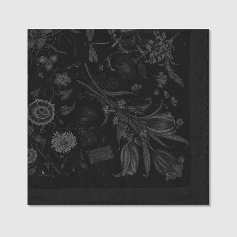 GUCCI Printed cotton silk pocket square outlook