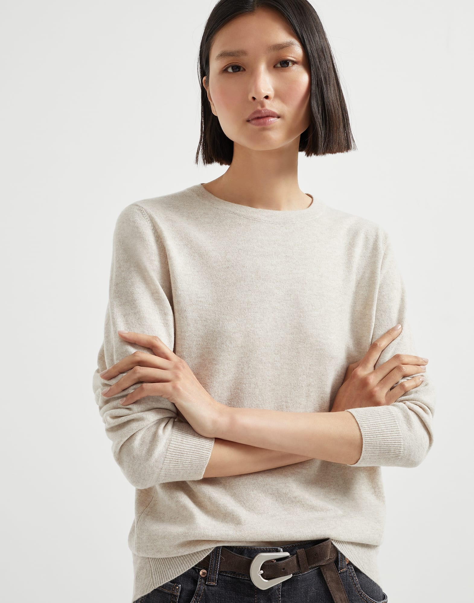 Cashmere sweater with monili - 4
