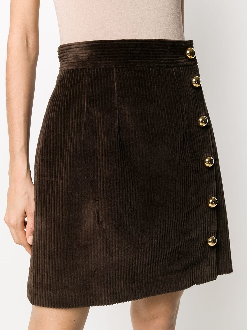 buttoned corduroy skirt - 5