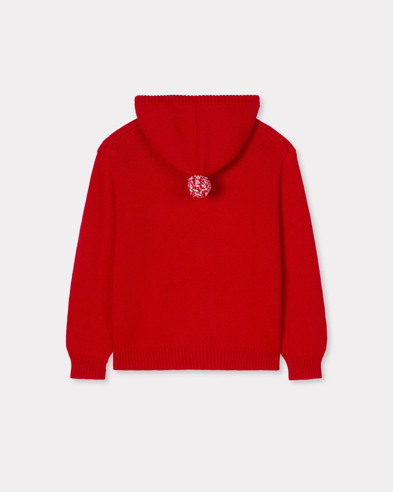 KENZO 'KENZO Winter Holidays' embroidered hoodie cardigan in cotton and wool outlook