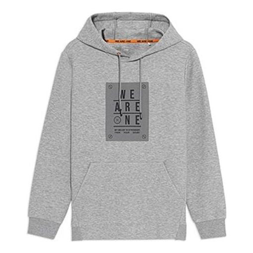 Li-Ning Wade Series Alphabet Printing Pullover Hoodie 'Grey' AWDS193-4 - 1