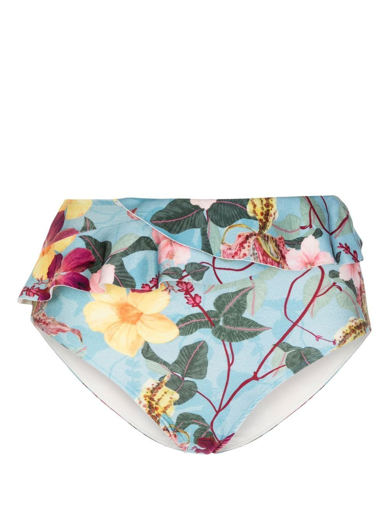 Hibiscus ruffle-detail bikini-brief 1