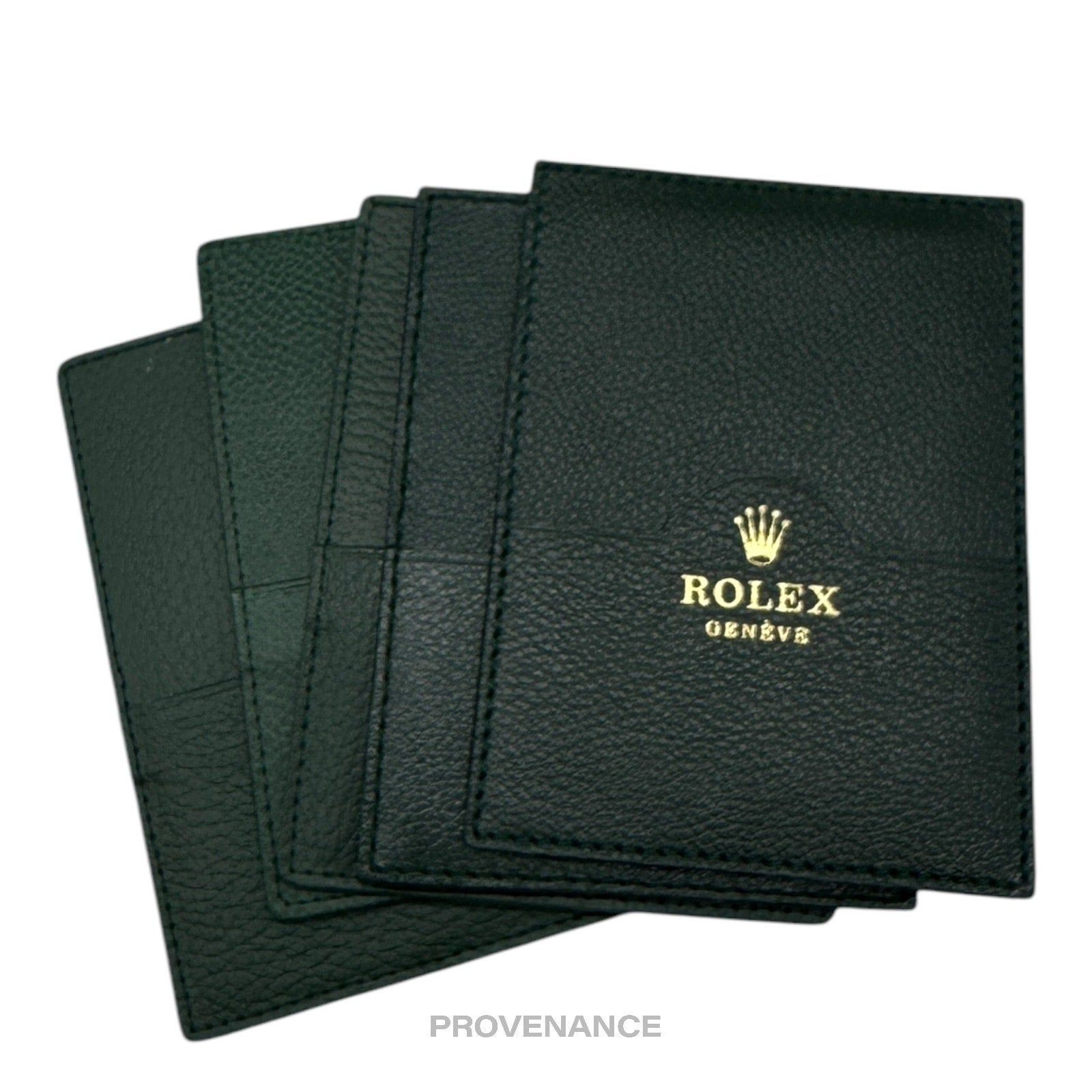 Rolex Card Holder Wallet - Green Leather - 6