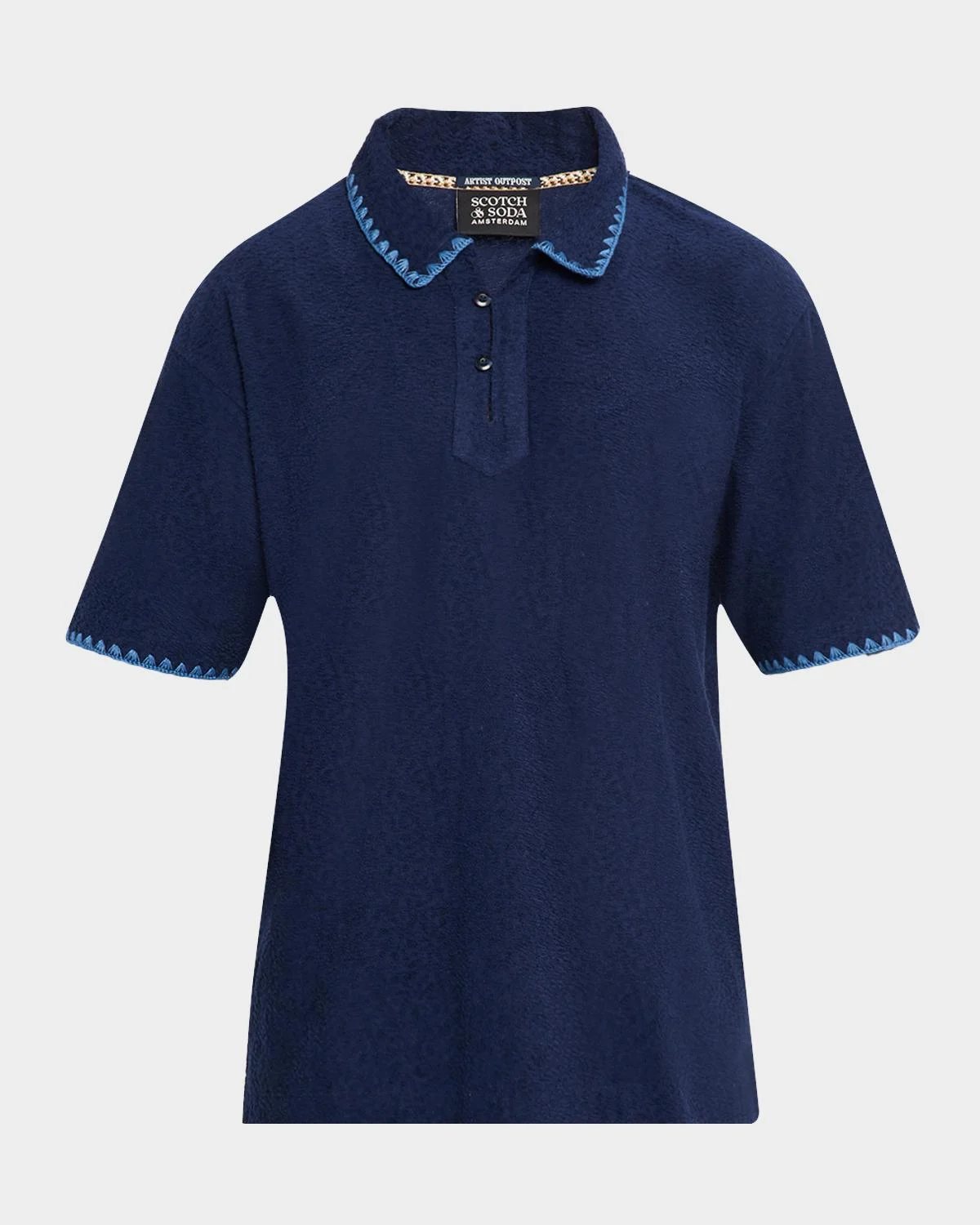 Men's Embroidered Trim Short-Sleeve Shirt - 1