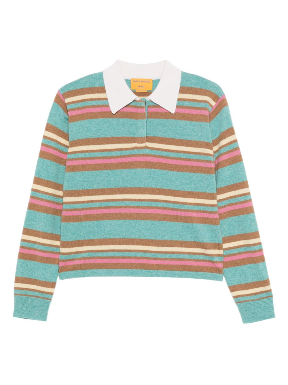 striped polo-neck sweater - 1