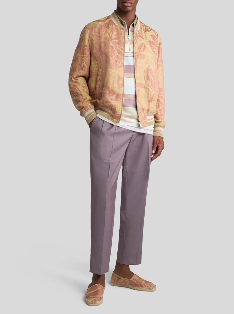 LINEN BOMBER JACKET WITH FLORAL PRINT - 4