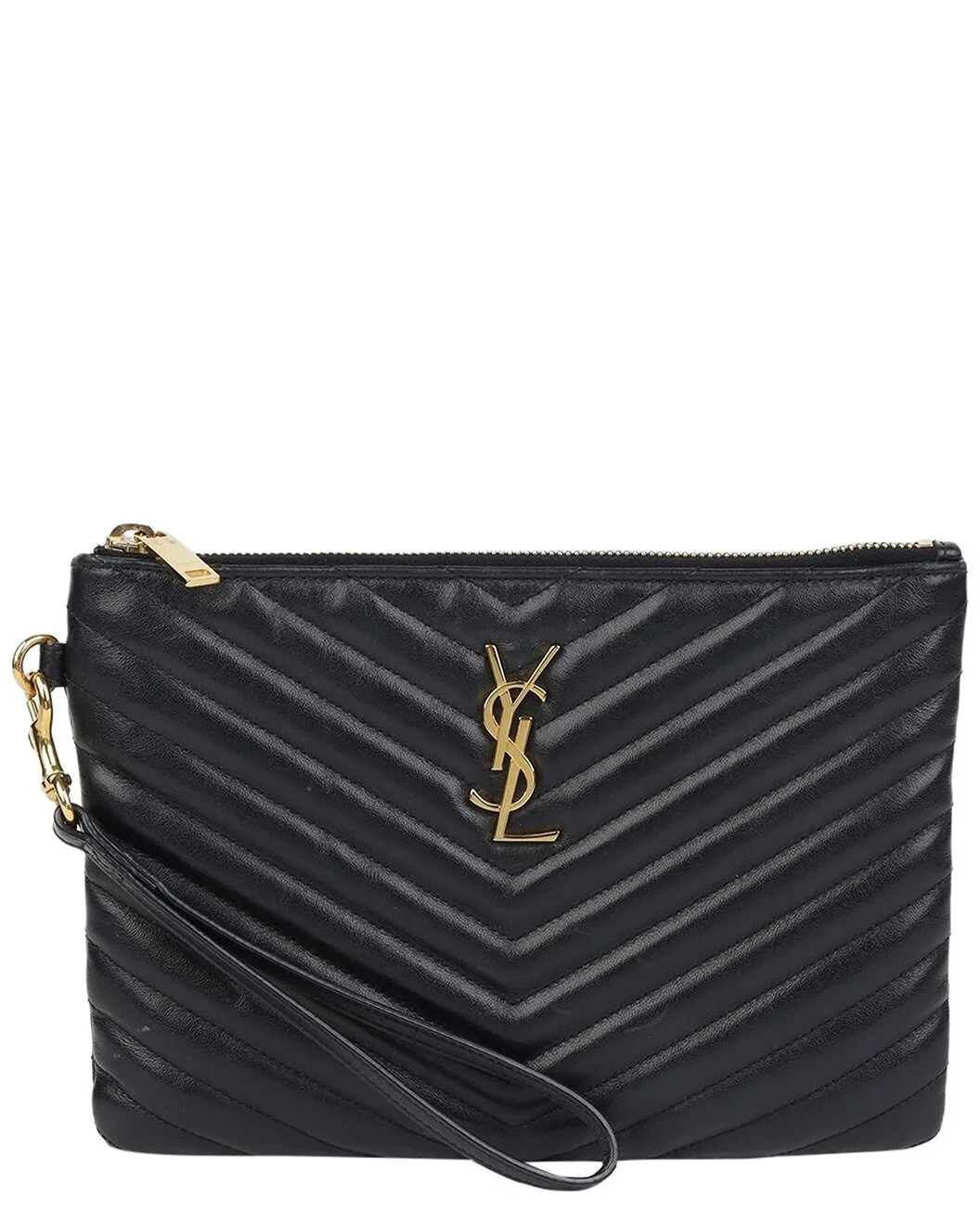Saint Laurent Monogram Clutch (Authentic Pre-Loved) - 1