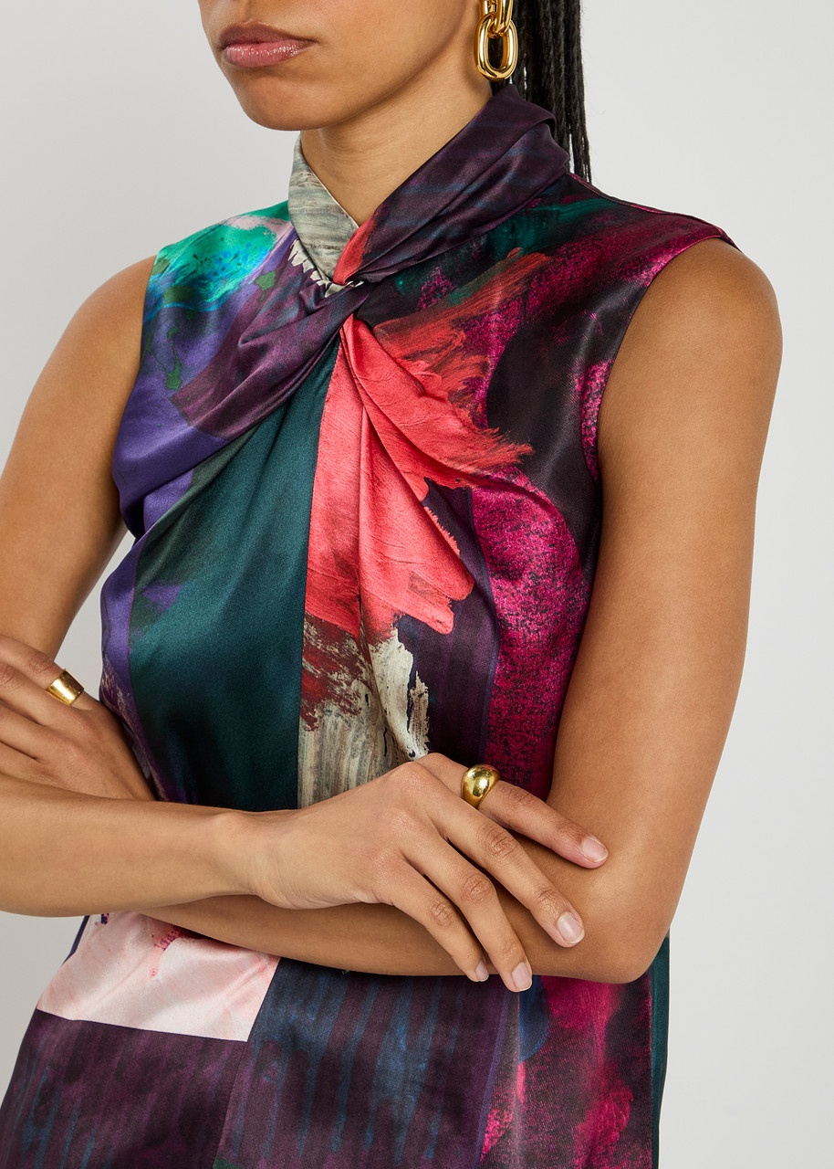 Roksanda Ava Printed Silk-satin top - 5