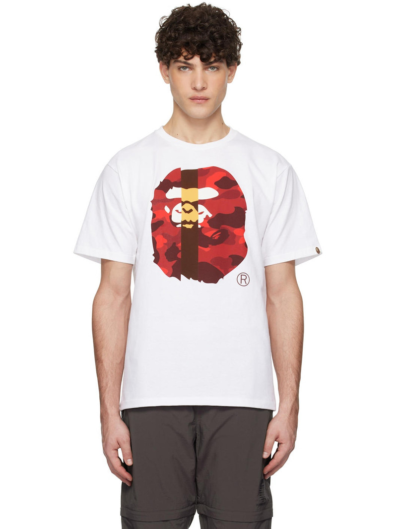 White Color Camo Transform Big Ape Head T-shirt - 1
