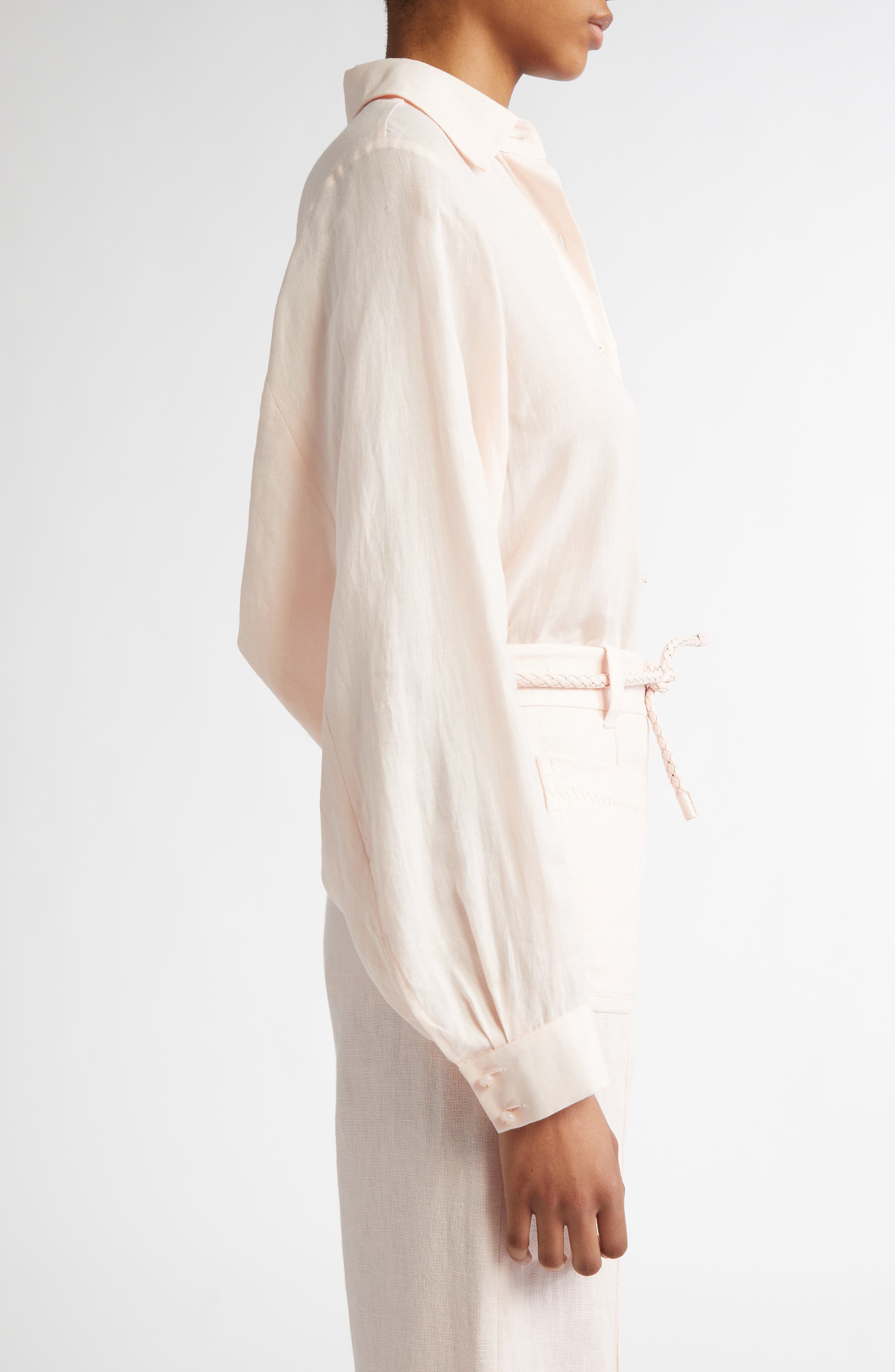 Zimmermann Oversize Button-Up Shirt in Pink at Nordstrom - 4