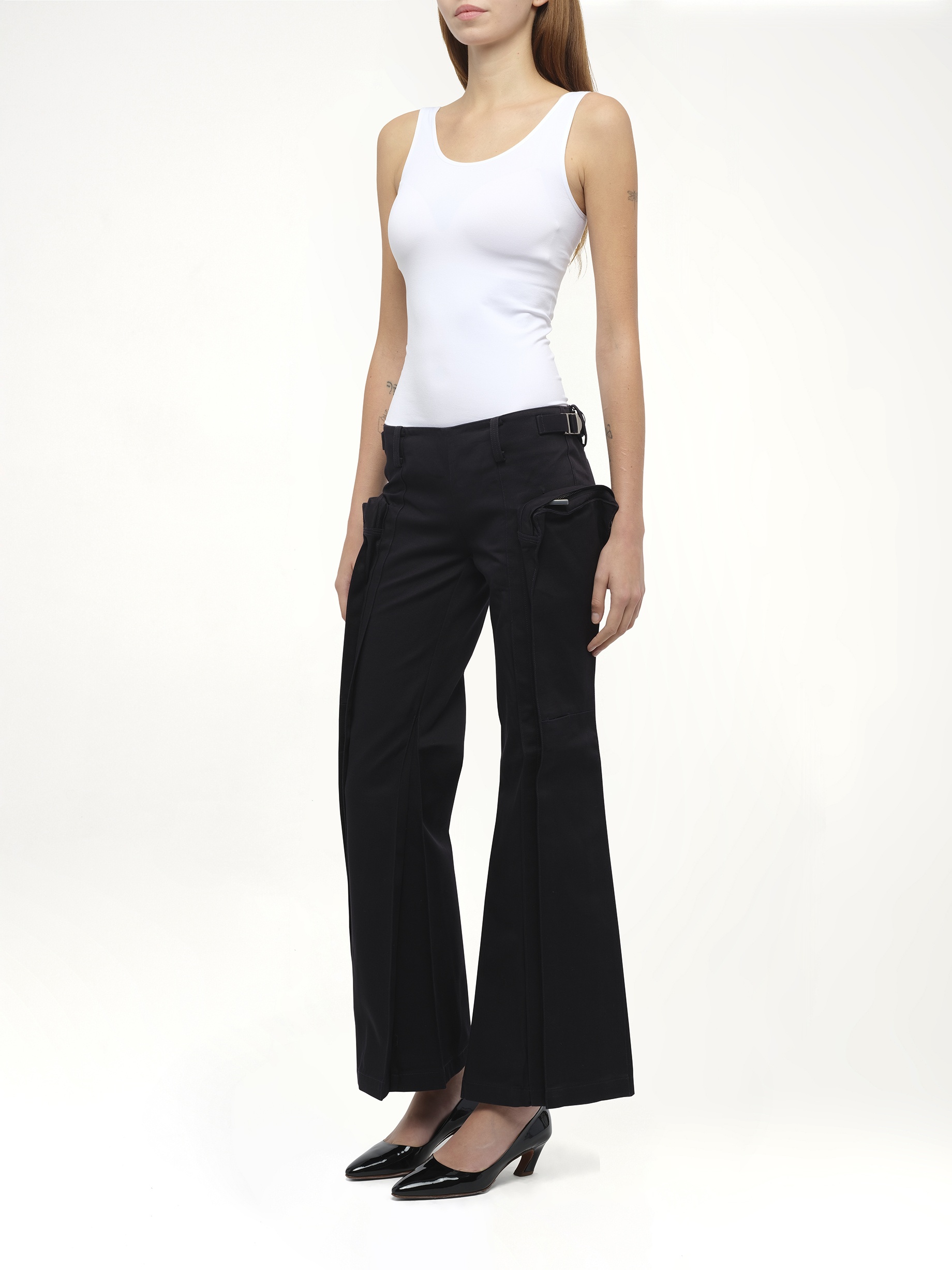 Flared Cargos in Black - 4