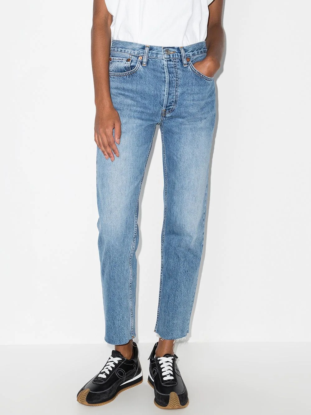 Stove Pipe cropped jeans - 2