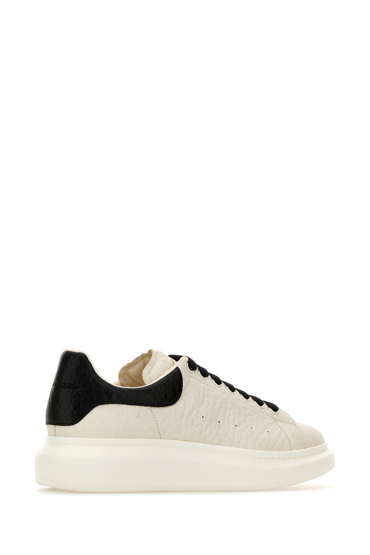 White leather sneakers with black leather heel - 3