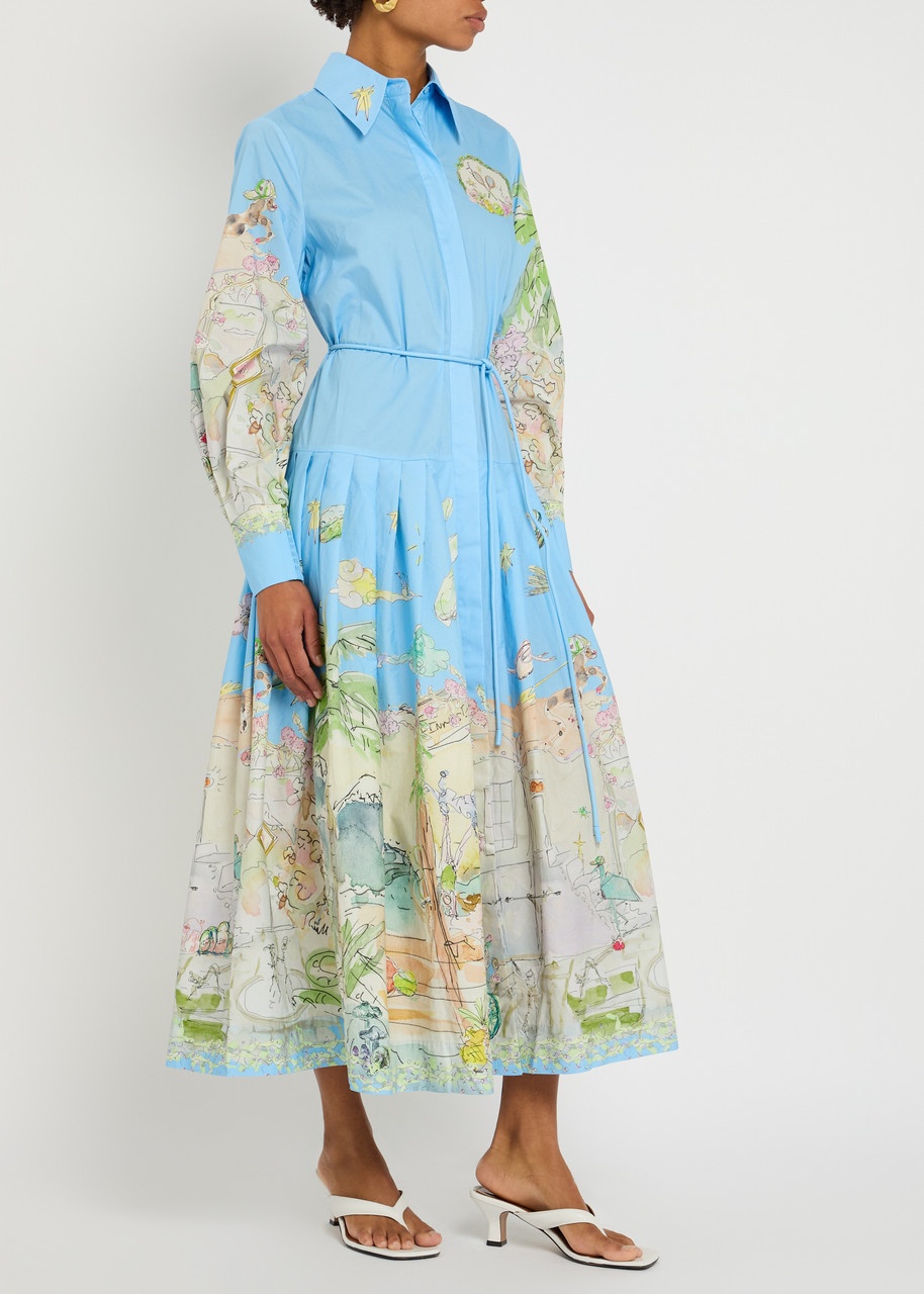 Alemais Anouk Printed Cotton Midi Shirt Dress - 4