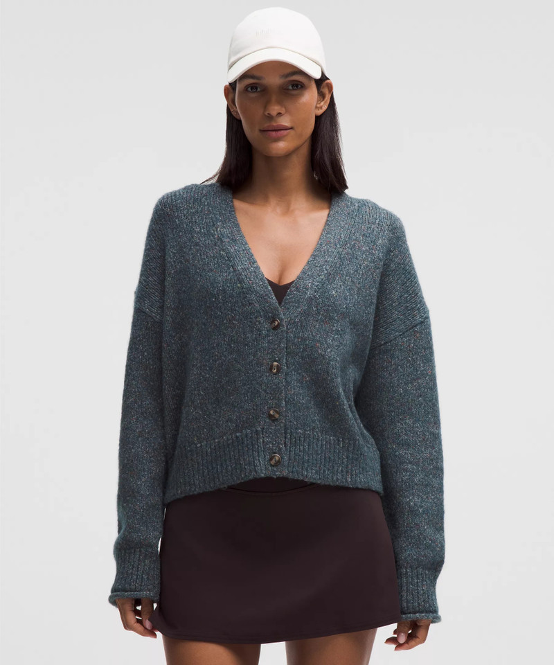 Wool-Blend Button-Up Cardigan 1