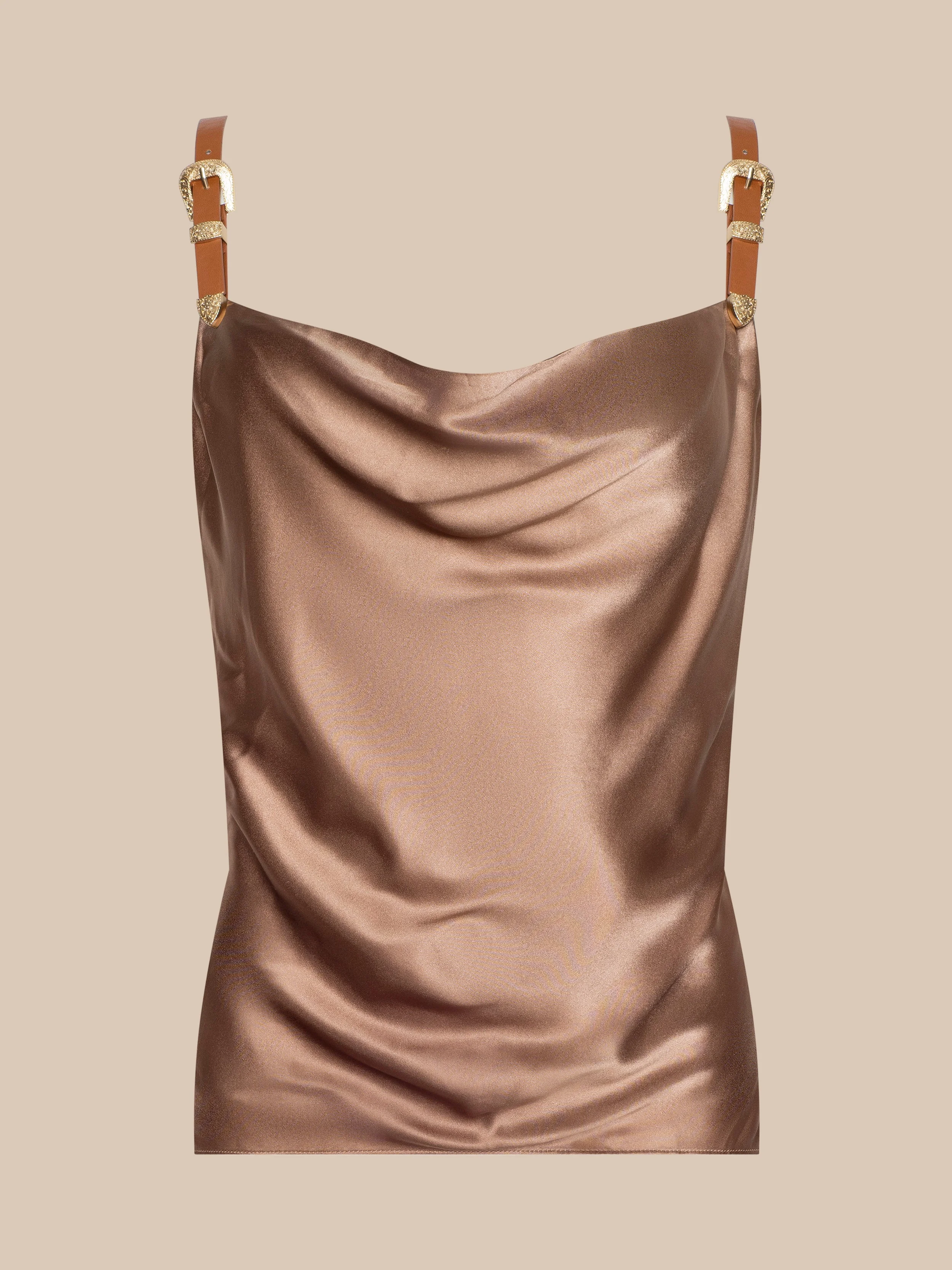 Lux Silk Buckle-Strap Camisole - 1