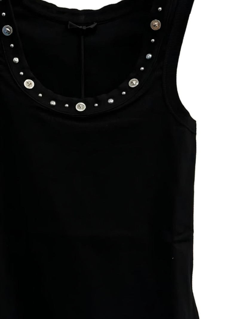 VERSACE Medusa-plaque studded tank top outlook