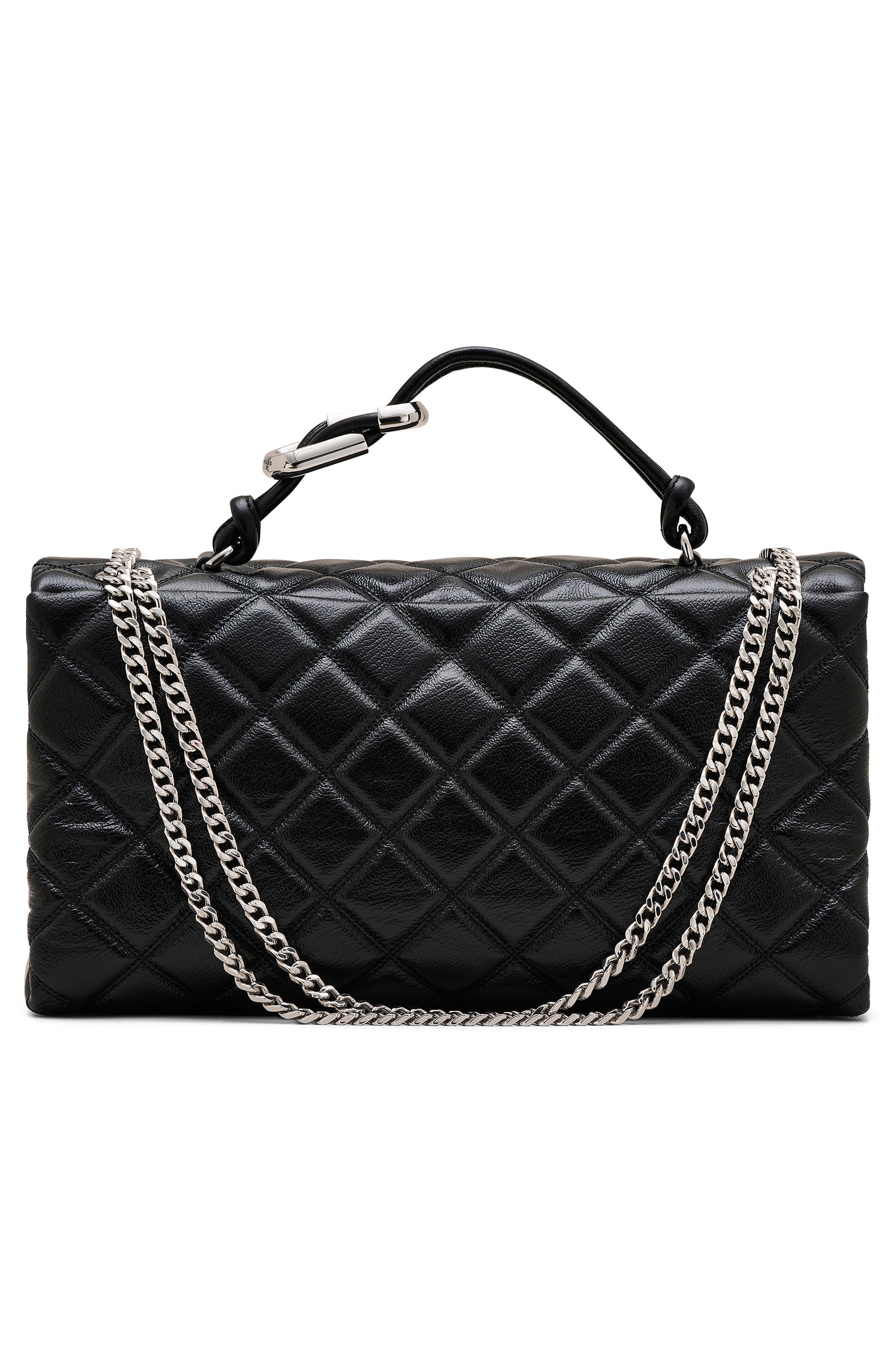 Marc Jacobs The XL Dual Chain Diamond Quilted Convertible Leather Shoulder Bag in Black at Nordstrom - 5