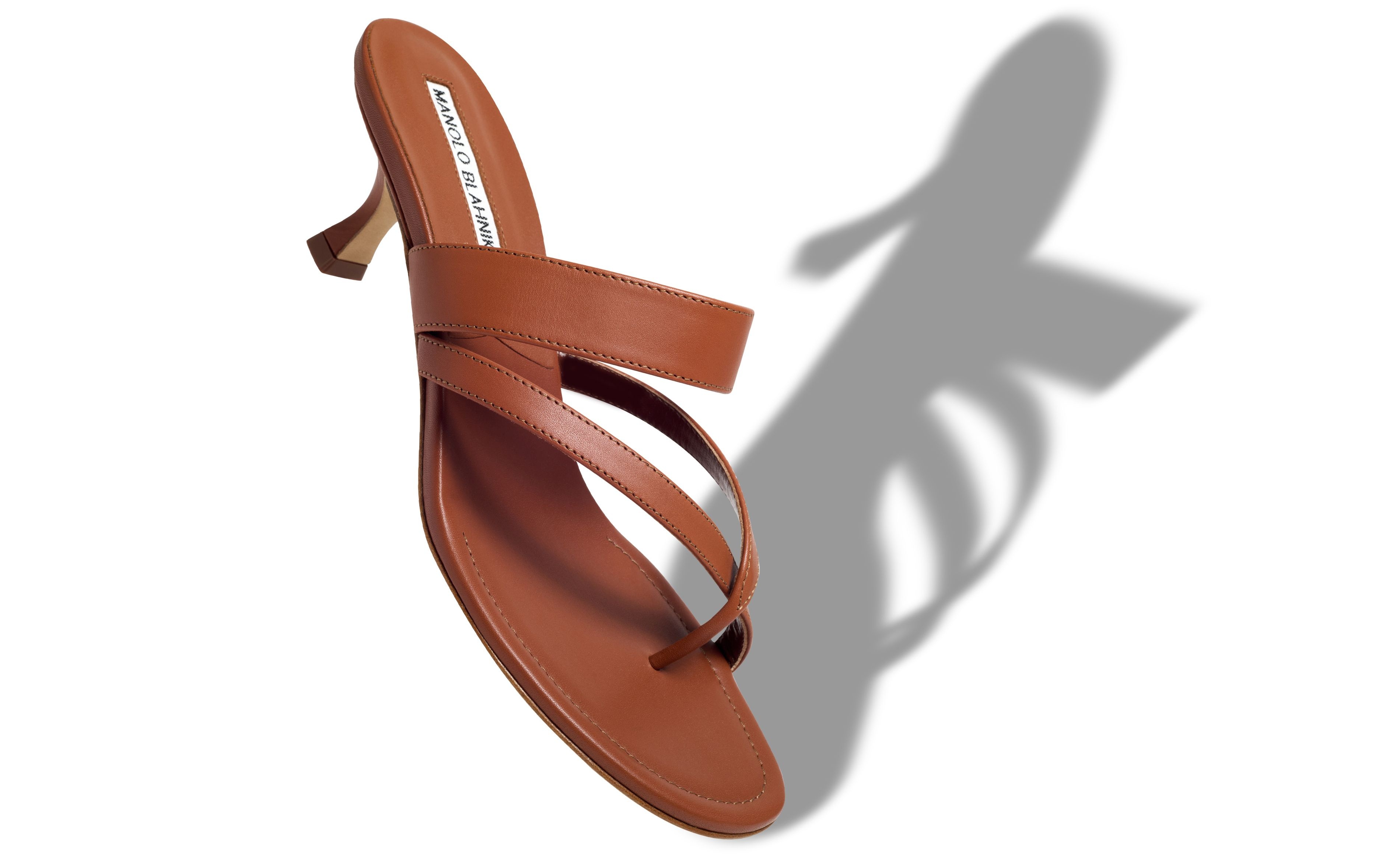 Brown Calf Leather Mules - 2