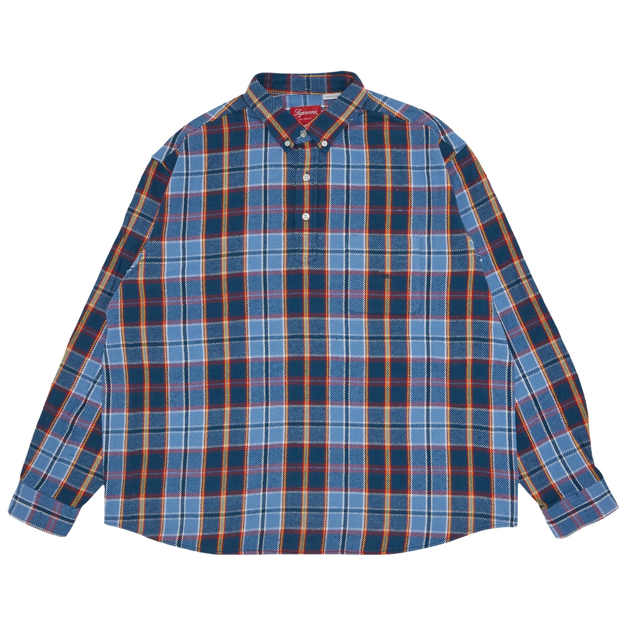 Supreme Supreme Pullover Plaid Flannel Shirt 'Blue' | REVERSIBLE