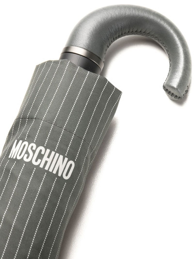 Moschino pinstriped logo-print compact umbrella outlook