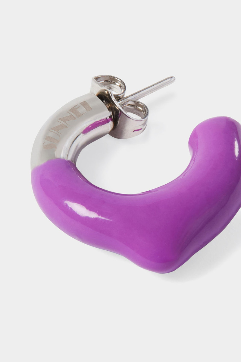 SUNNEI PURPLE RUBBERIZED MINI SILVER EARRINGS outlook