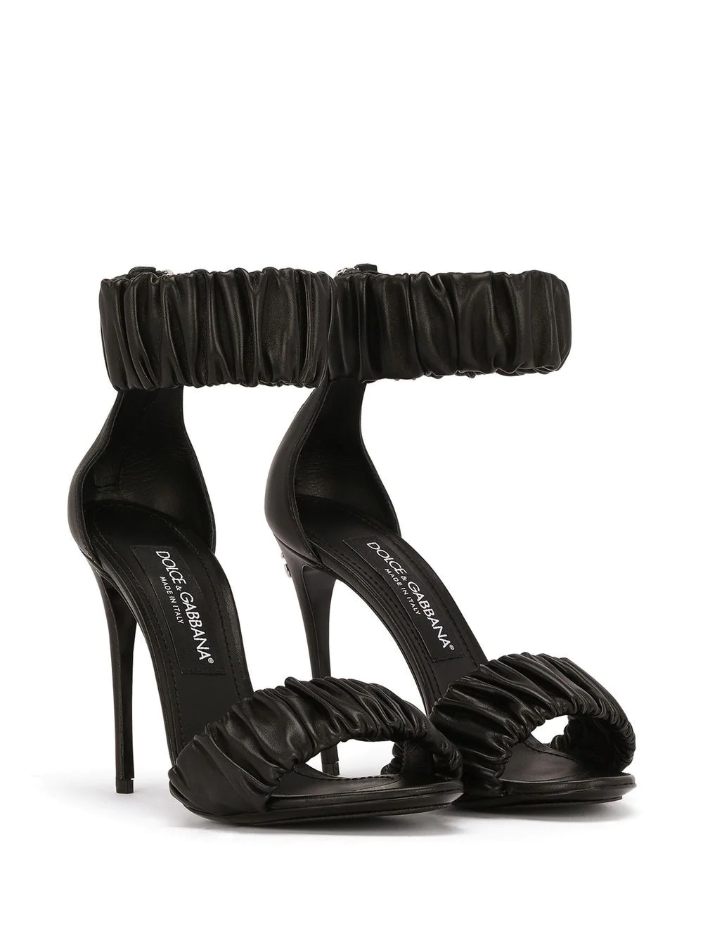 ruched-detail leather sandals - 2