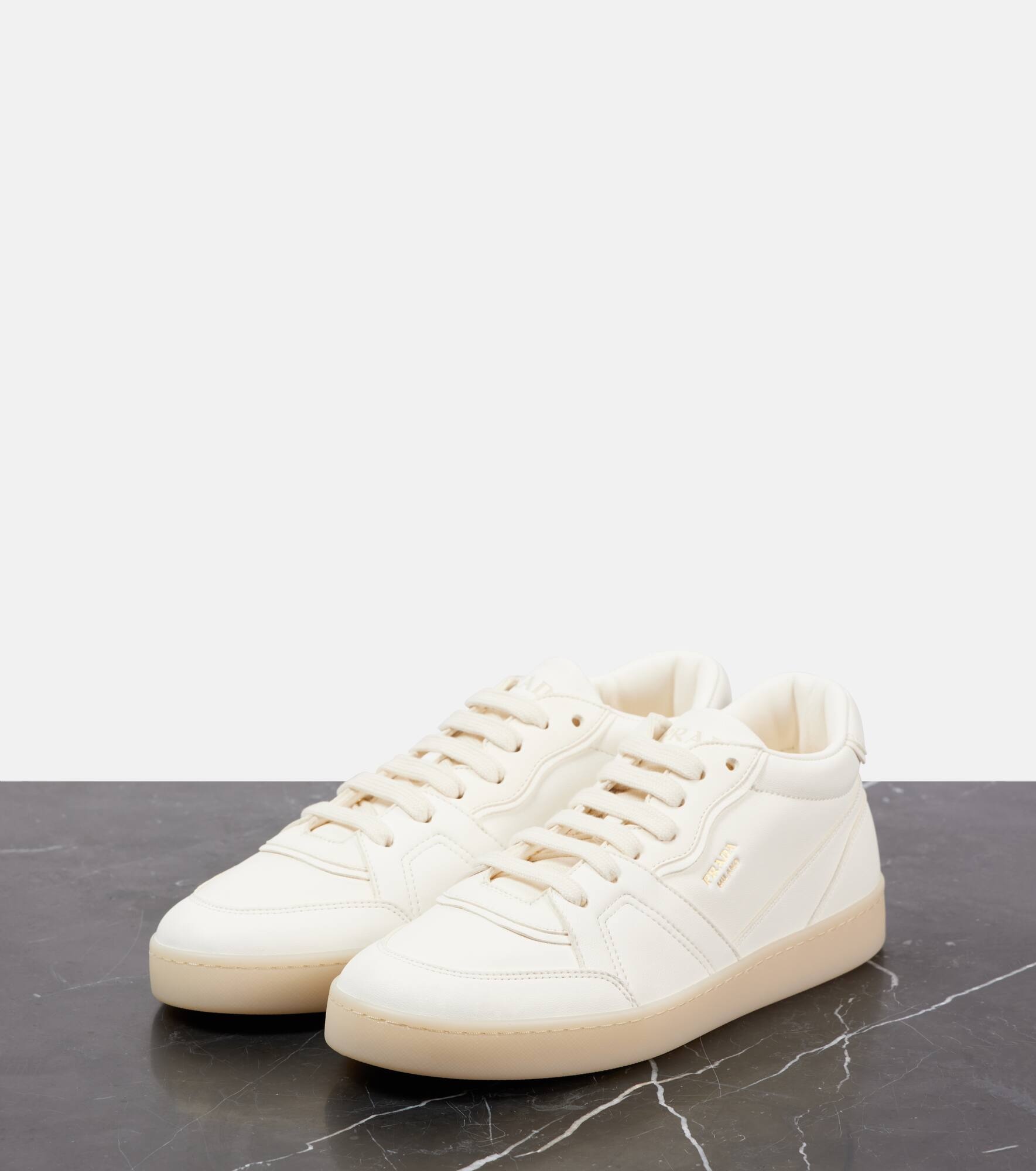 Logo leather sneakers - 4
