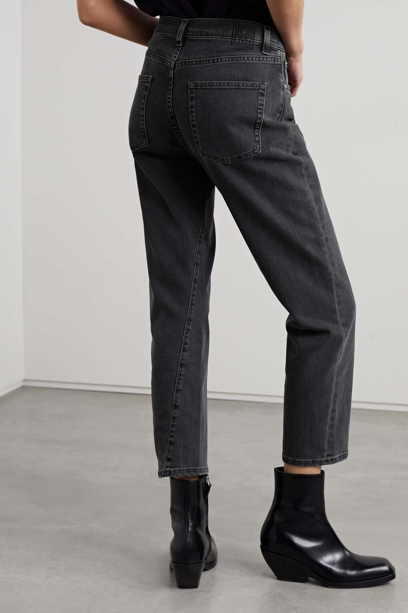 High-rise straight-leg organic jeans - 4