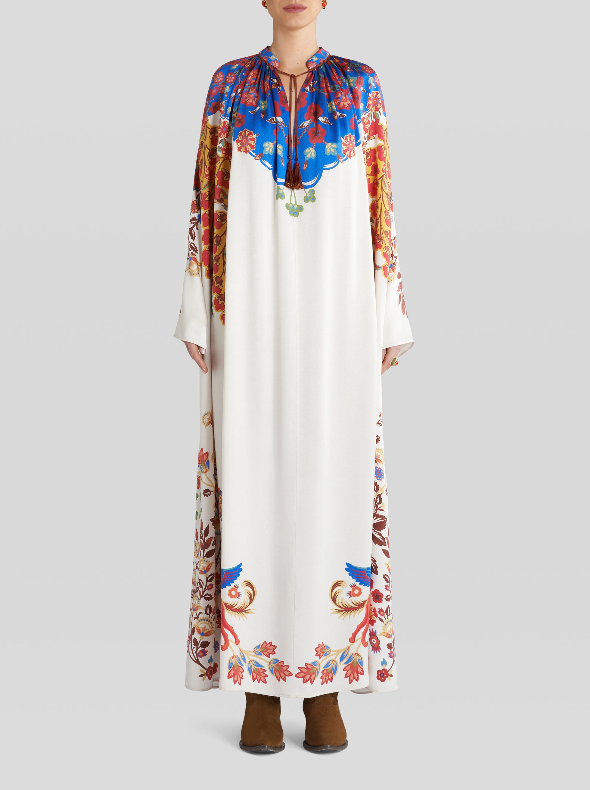 SILK TUNIC DRESS WITH PRINT - 3