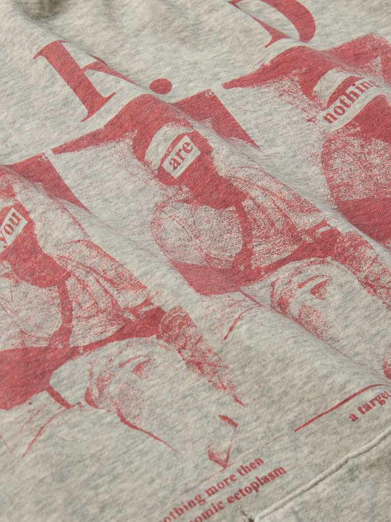 Distressed Logo-Print Cotton-Jersey Hoodie Gray 5