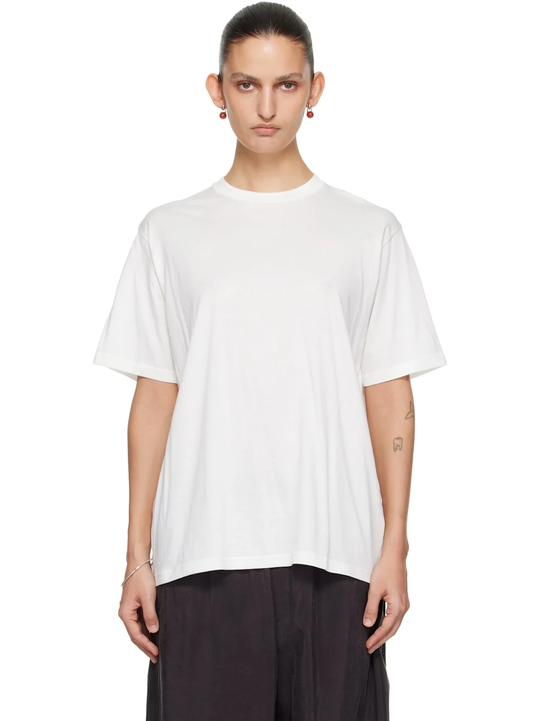 White Suvin Cotton Basic T-shirt - 1