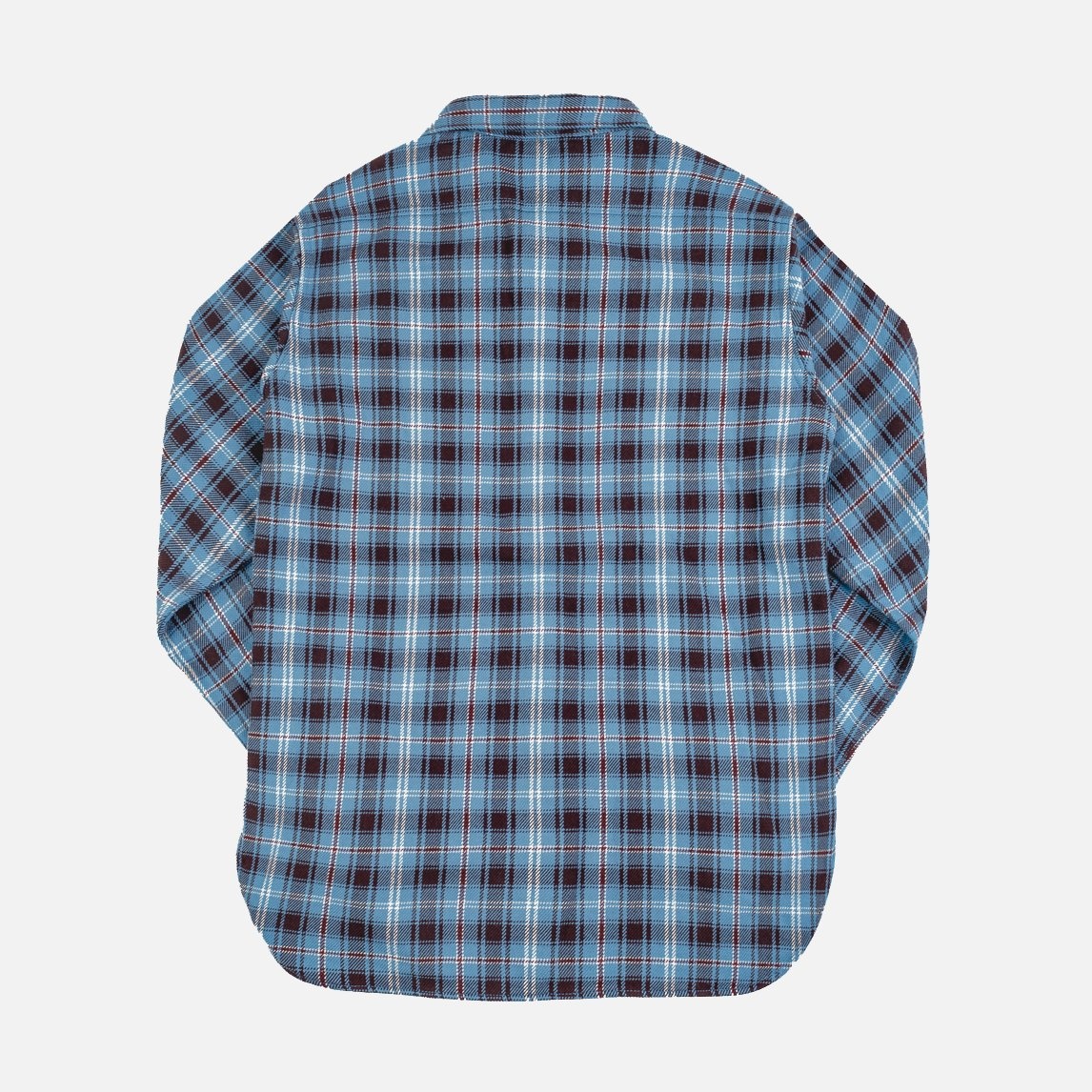 Ultra Heavy Flannel Blanket Check Work Shirt - Sax Blue - 5