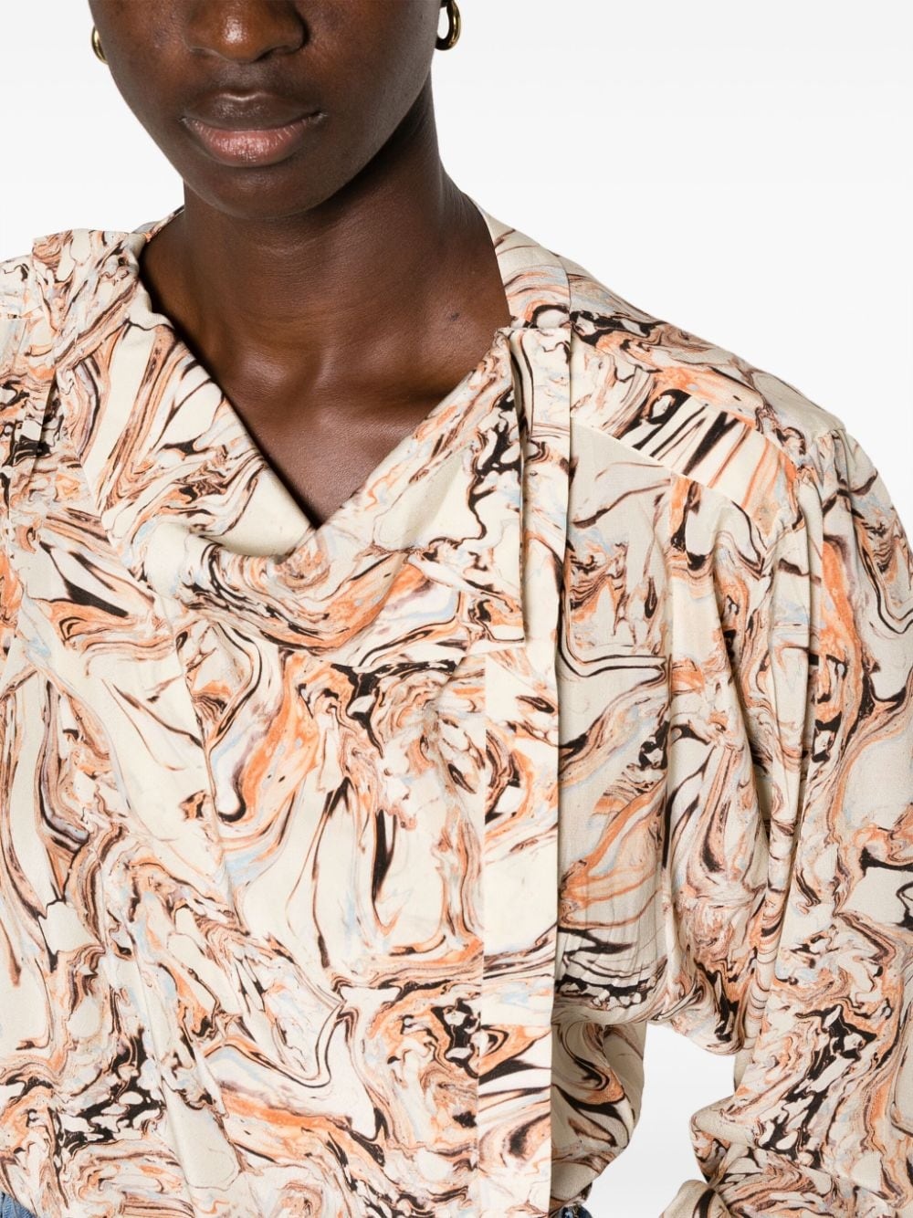 Tiphaine marble-print silk blouse - 5